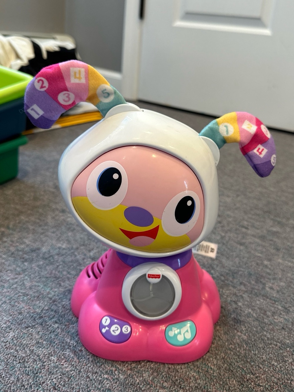 Fisher-Price Bright Beats Dance & Move Beat Bow Wow Toy Dog Pink WORKS